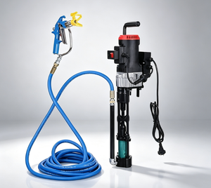Machine de pulvérisation de peinture électrique industrielle haute pression avec tuyau bleu et buse réglable pour des applications de revêtement efficaces - Product Image 2