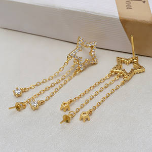 Ensemble d'accessoires DIY en argent 925 fait main, plumes, boucles d'oreilles en cristal brossé, pendentif, support creux en perle, 1262 - Product Image 4