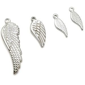 Pendenti di fascini del distanziatore dell'ala di angelo dell'acciaio inossidabile per la fabbricazione dei gioielli che fanno i risultati di DIY - Product Image 1