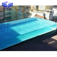 Feuille acrylique résistante aux UV de haute qualité, sol en plexiglas pour piscines extérieures