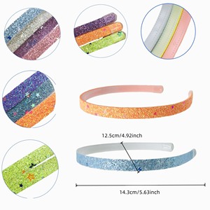 35ชิ้น1เซนติเมตรดาวผ้าแววที่ปกคลุม Hairband กับฟันผ้าเงากันลื่นแถบคาดศีรษะเด็กหญิง Headwear เครื่องประดับผม - Product Image 4