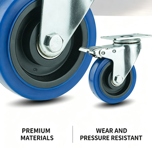 Stainless Steel Iron Nylon Swivel Caster Wheel 125mm Polyurethane Brake Locking Mechanism Industrial Use 250kg Capacity Silent - Product Image 4