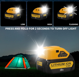 Bộ chuyển đổi pin cho Dewalt 20V pin USB sạc điện thoại công cụ di động pin với LED ánh sáng tương thích với sương 14.4V-20V - Product Image 5