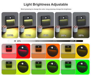 Lampe de nuit à détecteur de <span class=keywords><strong>mouvement</strong></span> LED, 13 couleurs, rechargeable, magnétique, décorative, à intensité variable, adaptée aux salles de bain, couloirs, chambres - Product Image 4