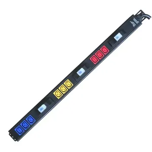 GWGJ OEM Colorful 9 Way IEC30 C13 Outlets 380V 21KW 32A Rack Mount PDU With Circuit Breaker