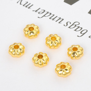 18K Gold Plated Flower Spacer Beads 14K Gold Filled <b>Copper</b> Loose Beads For <b>Bracelet</b> Making Jewelry DIY Accessories Wholesale - Product Image 2