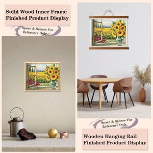 Kit de Peinture Diamant Champ de Tournesols avec Cadre, Ensemble d'Artisanat Artistique en Cristal 5D DIY, Motif Paysage Floral Rectangulaire - Product Image 5