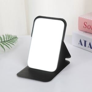 Custom Logo Printed Portable Mini <b>Foldable</b> Makeup <b>Mirror</b> PU Household Small Pocket Minimalist Desktop Custom Personalized - Product Image 4