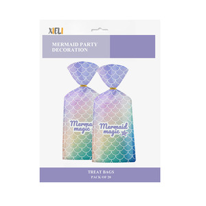 Xieli Vietnam petite sirène <span class=keywords><strong>violoncelle</strong></span> Cellophane cadeau fête faveur sac avec attaches torsadées pour sirène thème fête décoration - Product Image 6