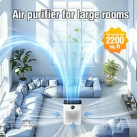Purificateurs d'air pour la maison Grande pièce jusqu'à 2200sq. Purificateur d'air pour animaux de compagnie avec filtre lavable PM 2.5 Display Air Cleaner Bedroom