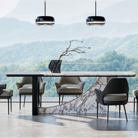Ensemble de table à manger ronde extensible de style scandinave moderne avec 6 chaises, en bois, origine Foshan, mobilier de salle à manger pour hôtel