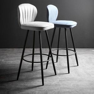 Sgabello da <span class=keywords><strong>Bar</strong></span> con Schienale in Velluto <span class=keywords><strong>e</strong></span> Gambe in Metallo Nero, Tavolo Rotondo Bianco per <span class=keywords><strong>Bar</strong></span>, Caffè <span class=keywords><strong>e</strong></span> Ristoranti, Vendita all'Ingrosso - Product Image 3