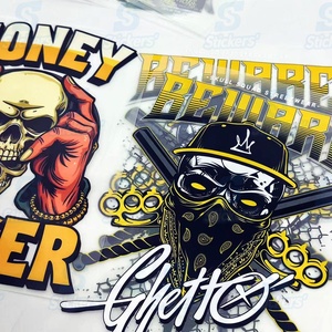 Hazır basın ısı transferi vinil PET Sticker yıkanabilir yumuşak su Transfer baskı ısı basın için Vintage tasarım - Product Image 4