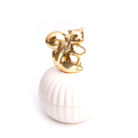 2023 nouveau Style vente chaude Style nordique doré Animal rond anneau boîte à bijoux en céramique boîte à bijoux