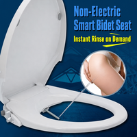 Siège de toilette bidet non électrique avec pression d'eau réglable, lavage arrière et hygiène féminine, compatible PP, O, V, D pour salle de bain