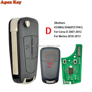 Llave remota abatible de 2 botones, 433MHZ PCF7941/7946 para Opel/Vauxhall, para Corsa D 2007-2012, para Meriva 2010-2013 - Product Image 1