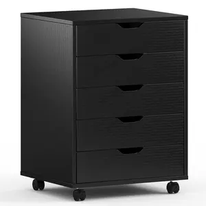 MAXTOWN Customized Adjustable Narrow Small Black Drawer Unit With 5 Drawers Easy to move