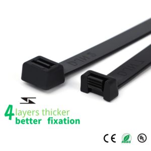 黒色UV耐性マイクロケーブルタイ ナイロン66（インビスタ）6インチ セルフロック式マイクロプラスチックケーブルタイ 黒色プラスチック包装 - Product Image 4