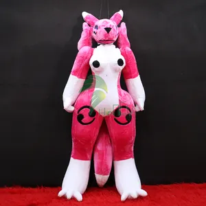 Hongyi Double Layers PVC and Furry Pink Renamon Doll Inflatable Fox Sexy Toys
