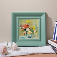 Peintures murales de paysages européens et de fleurs, art mural vintage, huile sur toile, style shabby chic, décoration de mariage, décoration de maison en bois, toile de luxe