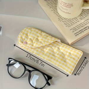 Estuche para <span class=keywords><strong>Gafas</strong></span> <span class=keywords><strong>de</strong></span> Tela a Cuadros con Cierre <span class=keywords><strong>de</strong></span> Botón a Presión, para <span class=keywords><strong>Gafas</strong></span> <span class=keywords><strong>de</strong></span> Sol, Porta <span class=keywords><strong>Gafas</strong></span> con Cierre a Presión, Regalo para Damas - Product Image 5
