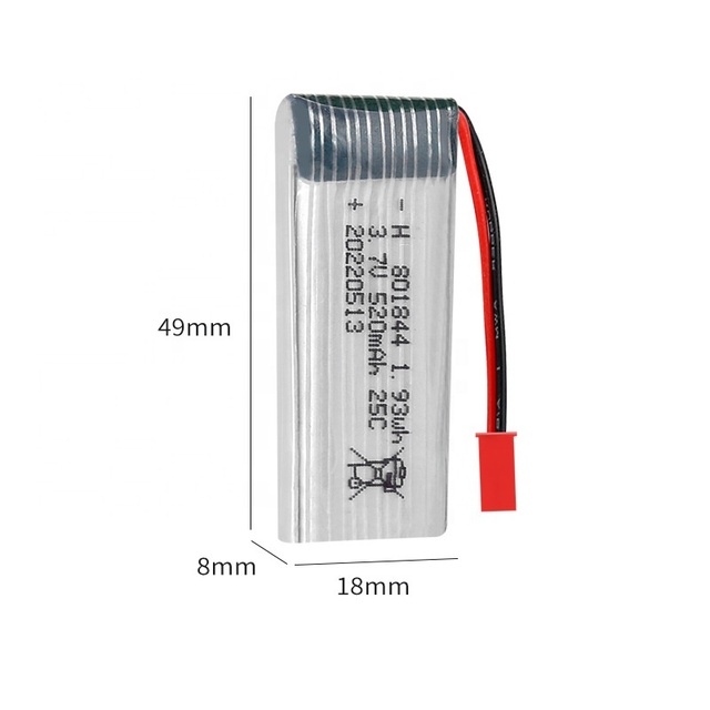 Lithium Batteries Lipo Cell 3.7V 520mAh 601844 701844 801844 20C for Baby Car Electric Remote Control Vehicle Models Toys
