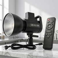 Lumière LED vidéo de studio professionnelle 100W avec télécommande portable COB pour le streaming en direct et la prise de vue vidéo, utilisable comme lampe selfie