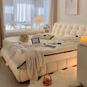 <span class=keywords><strong>Lit</strong></span> Nuage Nordique Voxhome Rangement Moderne Velours Teddy Simple <span class=keywords><strong>Lit</strong></span> Princesse Chambre Parentale Grand <span class=keywords><strong>Lit</strong></span> Double - Product Image 3