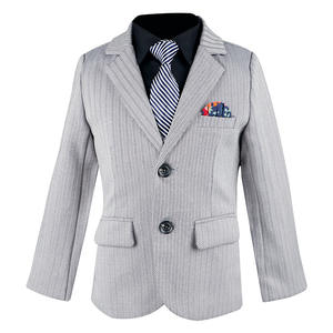 Custom Made <strong>Boys</strong> Three-piece <strong>Suit</strong> Sets Formal Wear Kids Light Gray Stripe <strong>Suit</strong> - Product Image 3