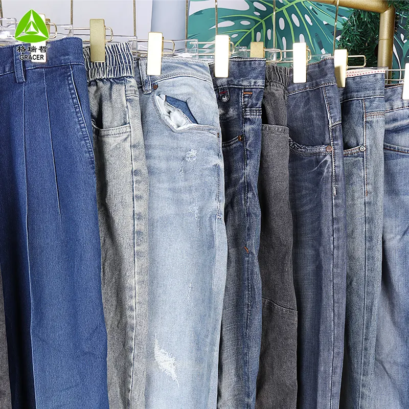 Vente en gros de jeans d'occasion pour hommes en vrac prix de vente de vêtements d'occasion