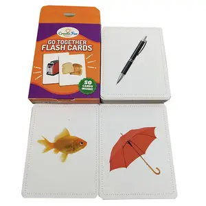 Cartões de papel educacionais personalizados, trabalho de arte para aprendizagem precoce