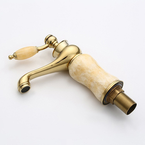 Robinet de lavabo de salle de bain en laiton poli rétro européen avec cartouche céramique, monocommande, à poser sur le comptoir, pour chambre à coucher - Product Image 6