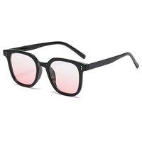 Lunettes de soleil décoratives pour femmes, effet naturel, légères, en PC, avec rivets carrés, dégradé rose blush, vente en gros, logo personnalisé