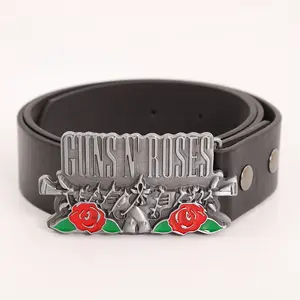 Custom design vintage cowgirl cowboy Creative Guns N' Roses band personalità da uomo in lega di zinco rock music belt buckle