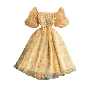 Phong cách Pháp cơ bản cao cổ hoa siêu cao eo váy mùa hè mới cổ điển phong cách nhẹ nhàng ngọt ngào mặn tình yêu đầu tiên trà phá vỡ - Product Image 5