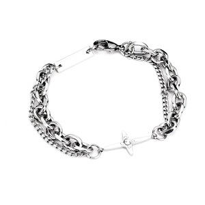 New Simple Popular Design Geometric <b>Chain</b> <b>Cross</b> Bracelet Titanium Steel Silver Plated Unisex's Bracelets Fashionable Jewelry - Product Image 6