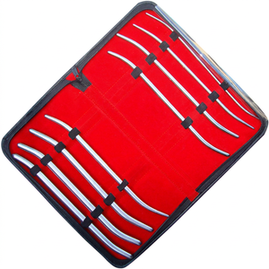 Ensemble de dilatateurs utérins Pratt, 8 pièces, en acier, instruments chirurgicaux obstétricaux/gynécologiques, kit avec certification CE, dispositif médical de classe I - Product Image 1