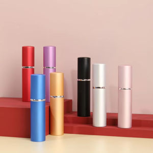 Flacone Spray portatile da 10ml a testa piatta in alluminio per olio essenziale e profumo da viaggio con tappo a vite - Product Image 1