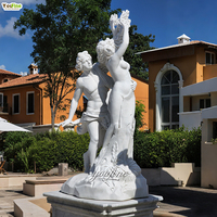 Statue classique en marbre naturel d'Apollo et de Daphné pour la décoration de jardin, de villa ou de parc en extérieur