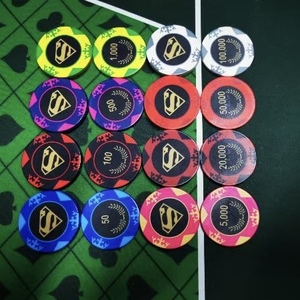 Jetons de poker en céramique de haute qualité, durables, collection européenne, 10g, avec logo personnalisé, design Monte Carlo, utilisation universelle - Product Image 1