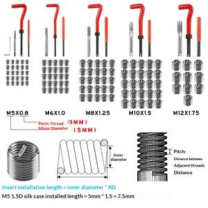 Utensile per Riparazione Filettature Autofilettante Manuale con Punta a Spirale e Manicotto Filettato, in Acciaio ad Alta Velocità 4251, Prodotto in Cina - Product Image 4