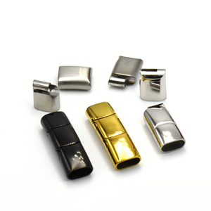 Stainless Steel Magnetic Clasp | 18K PVD Gold Plated <b>Leather</b> Cord End Clasp for Necklace <b>Bracelet</b> Jewelry Making | Durable - Product Image 4