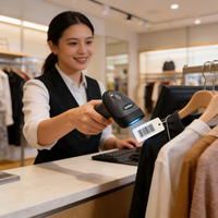Scanner di Codici a Barre 2D Industriale Zebra LS2208 (SR) |   Scanner ad Alta Velocità 200 Scansioni/Sec per Checkout in Negozi e Logistica