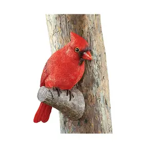 Resin Cardinal Figurine Outdoor Sculpture Tree Ornament Yard Accent Resin Tree Hugger