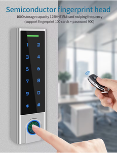 Kit de Control de Acceso para Puerta con Lector de Teclado Inalámbrico, Desbloqueo por Control Remoto RFID, Contraseña y Huella Dactilar Biométrica EM de 125KHz, IP65 - Product Image 2