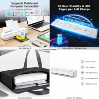 Impresora Portátil para Teléfono Móvil, Mini Impresora Inalámbrica de Inyección de Tinta con Control por Aplicación para Fotos y Documentos de Smartphone
