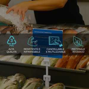 Kit d'étiquettes de prix en PVC pour comptoir de poissonnerie avec supports et marqueur, 25 étiquettes bleues pour aliments - Product Image 5