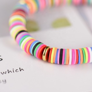 Bohemio elástico <span class=keywords><strong>Fimo</strong></span> disco rebanadas cuentas Stretch pulseras de <span class=keywords><strong>abalorios</strong></span> de arcilla polimérica pulsera de mano joyería hecha a mano para los hombres o las mujeres - Product Image 2