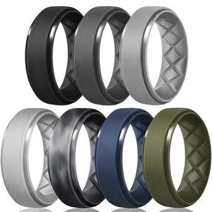 Ensembles de bagues de mariage en <span class=keywords><strong>silicone</strong></span> Design de bord élégant pour lui Sa bague de sécurité fantaisie pour la fête de fiançailles pour Noël Nouvel An - Product Image 1