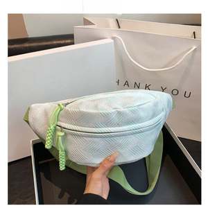 กระเป๋าคาดเอวไนลอนลายทางกันน้ำแบบลำลองสำหรับผู้หญิงปี 2024 ความจุขนาดใหญ่ สะพายข้าง สะพายไหล่เดียว สายโซ่ - Product Image 5